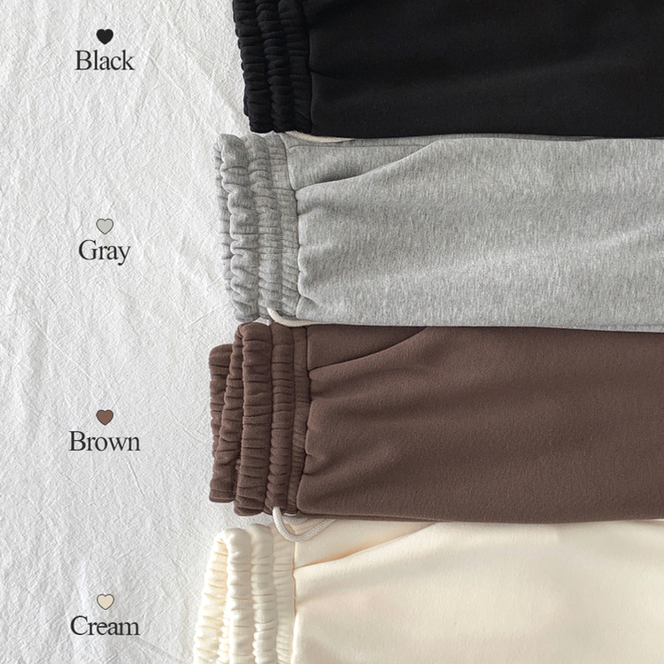 【丈別】【起毛】スリムセミブーツカットトレーニングパンツ