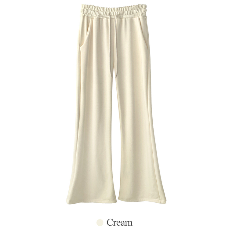 【丈別】【起毛】スリムセミブーツカットトレーニングパンツ