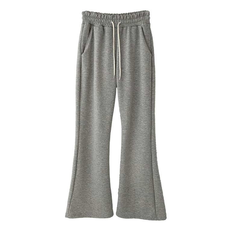 【丈別】【起毛】スリムセミブーツカットトレーニングパンツ