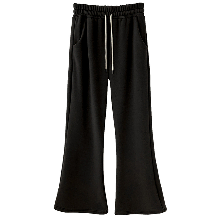 【丈別】【起毛】スリムセミブーツカットトレーニングパンツ