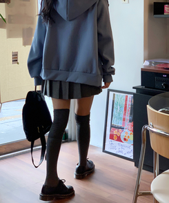 プリーツウールスカート CHARCOAL