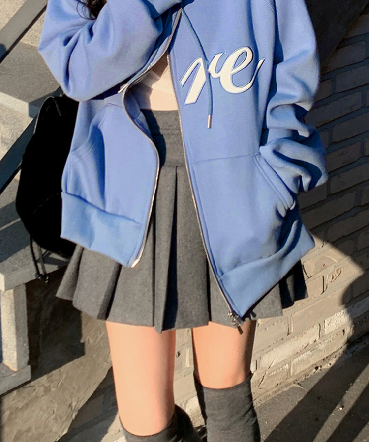 プリーツウールスカート CHARCOAL