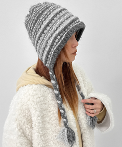 ノルディックウールニットトルーパーハット GREY