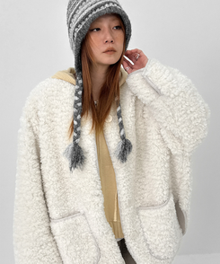 ノルディックウールニットトルーパーハット GREY