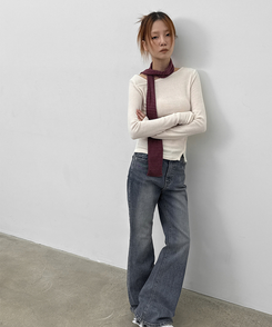 ストライプマフラー WINE