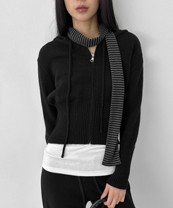 ストライプマフラー GREY