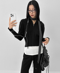 ストライプマフラー GREY