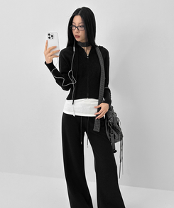 ストライプマフラー GREY