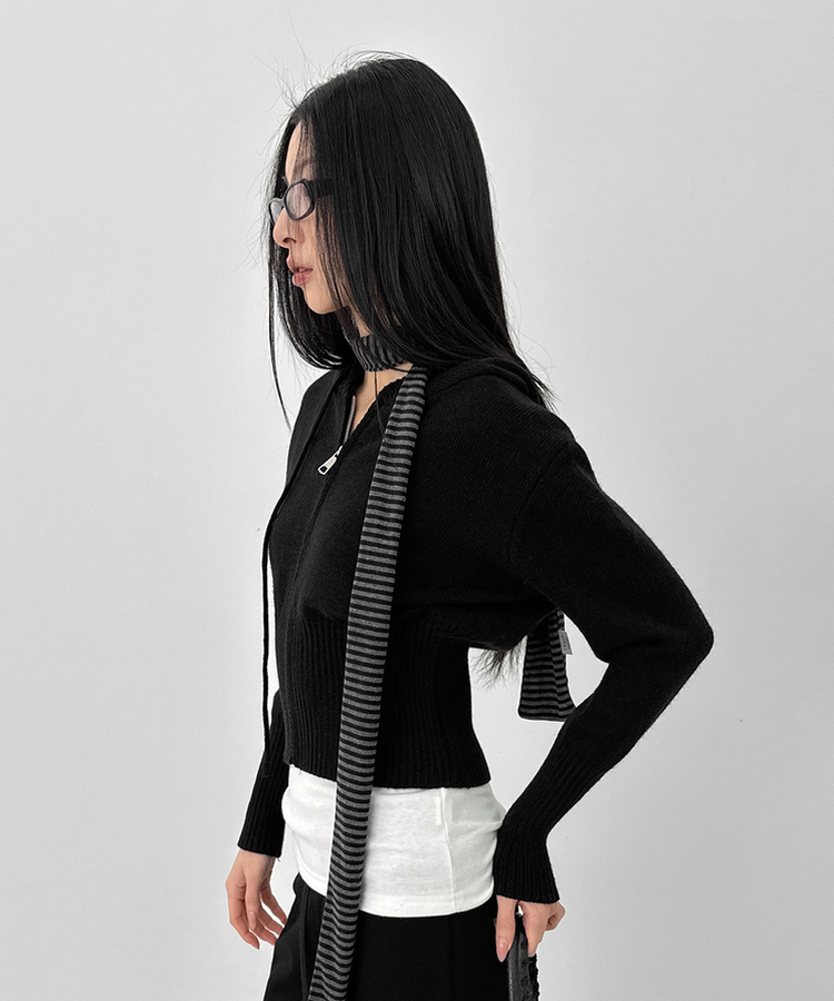 ストライプマフラー GREY