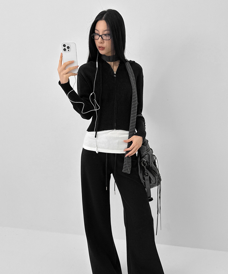 ストライプマフラー GREY