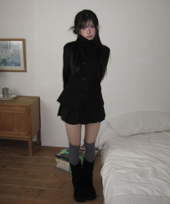 プリーツスカートパンツ BLACK