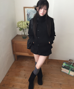 プリーツスカートパンツ BLACK