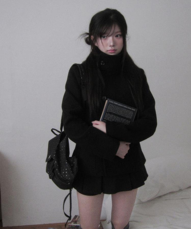 プリーツスカートパンツ BLACK