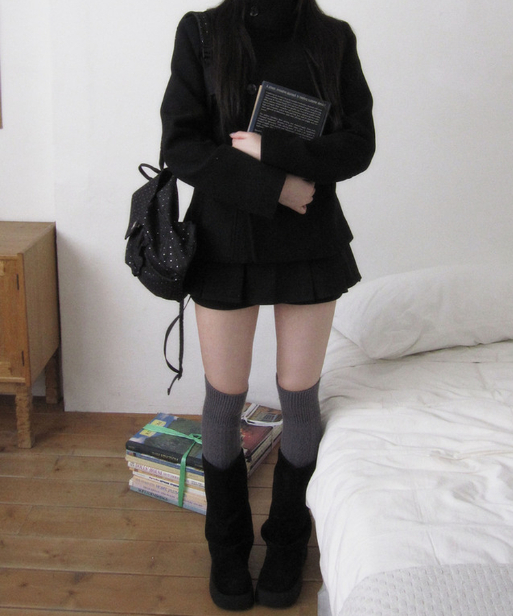 プリーツスカートパンツ BLACK