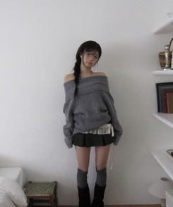 ダメージオーバーオフニット GREY