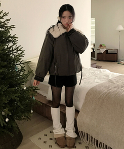 厚手ウールショートパンツ BLACK