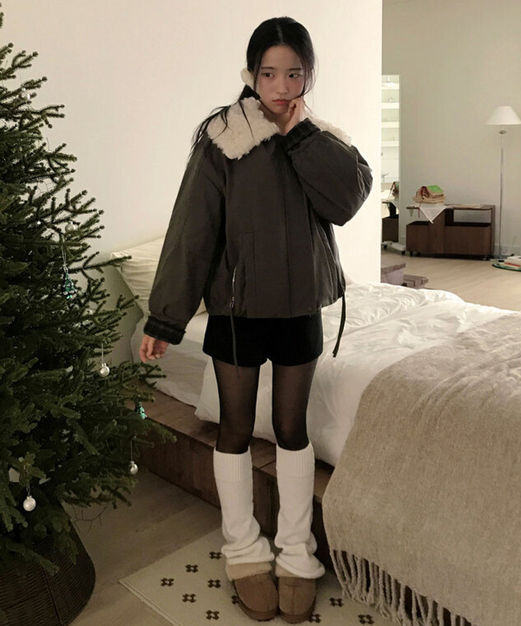 厚手ウールショートパンツ BLACK