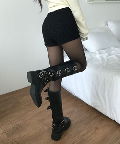 첼리 뽀글이 올밴딩 마이크로미니 숏팬츠 부클팬츠 검정