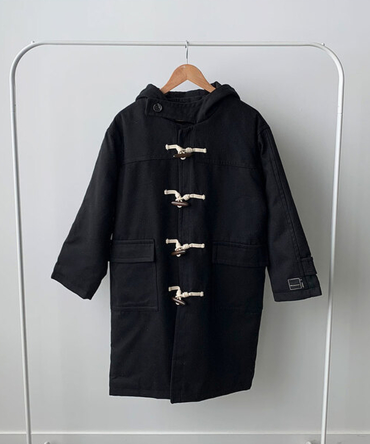 위드유 겨울 누빔안감 떡볶이 더플 롱 코트 오비핏후드