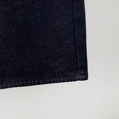 【丈別】【起毛】ツーピンタックスパンワイドデニムパンツ