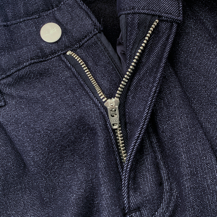 【丈別】【起毛】ツーピンタックスパンワイドデニムパンツ