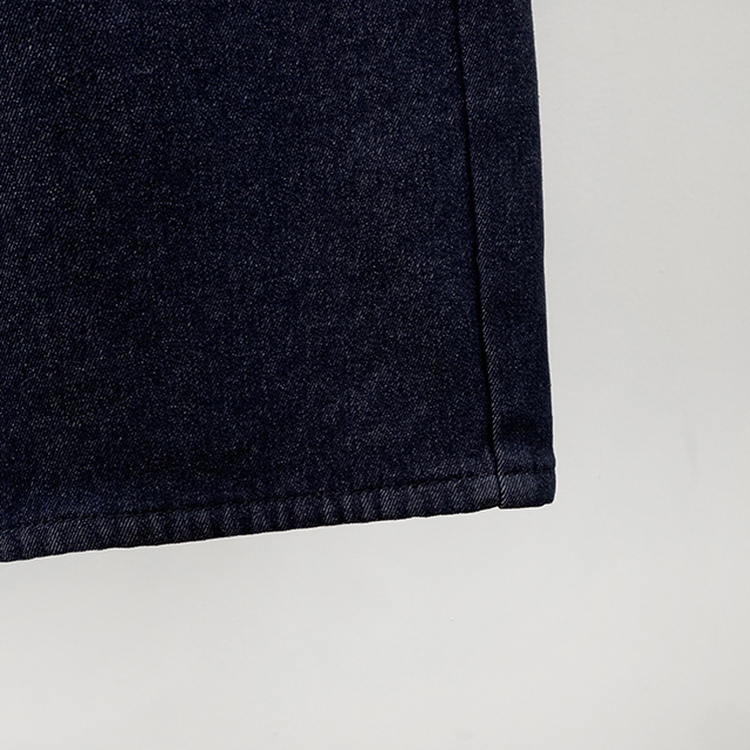 【丈別】【起毛】ツーピンタックスパンワイドデニムパンツ