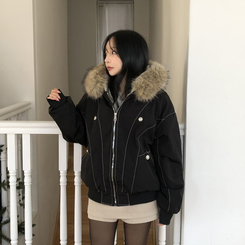 フィールドジャケットファー裏地ジャンパー BLACK