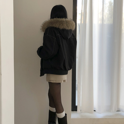 フィールドジャケットファー裏地ジャンパー BLACK