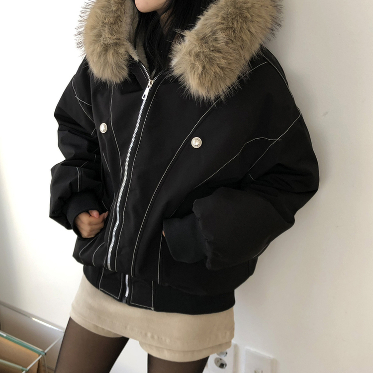 フィールドジャケットファー裏地ジャンパー BLACK