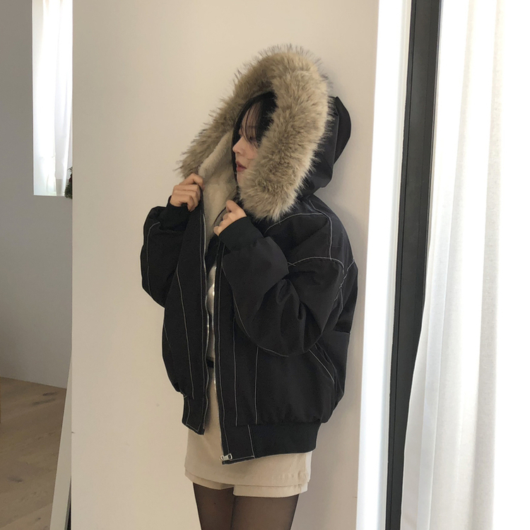 フィールドジャケットファー裏地ジャンパー BLACK