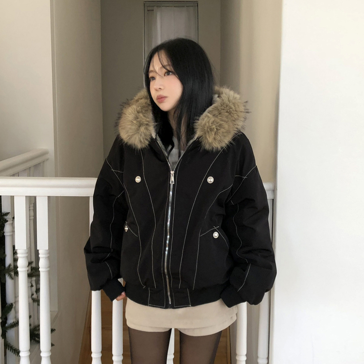 フィールドジャケットファー裏地ジャンパー BLACK