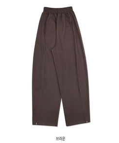 サイドスリットスナップボタンフリースワイドパンツ(5color)