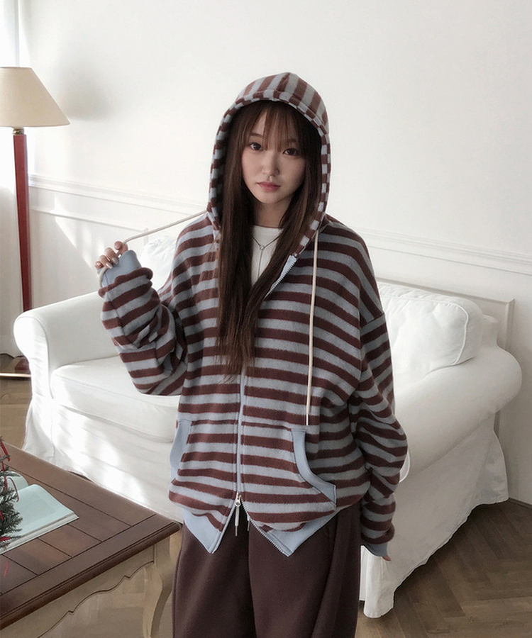 サイドスリットスナップボタンフリースワイドパンツ(5color) BROWN