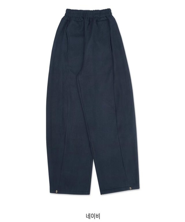 サイドスリットスナップボタンフリースワイドパンツ(5color)