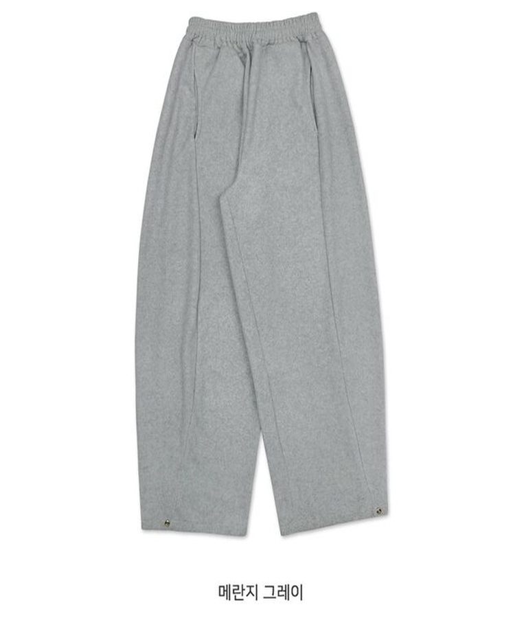 サイドスリットスナップボタンフリースワイドパンツ(5color)