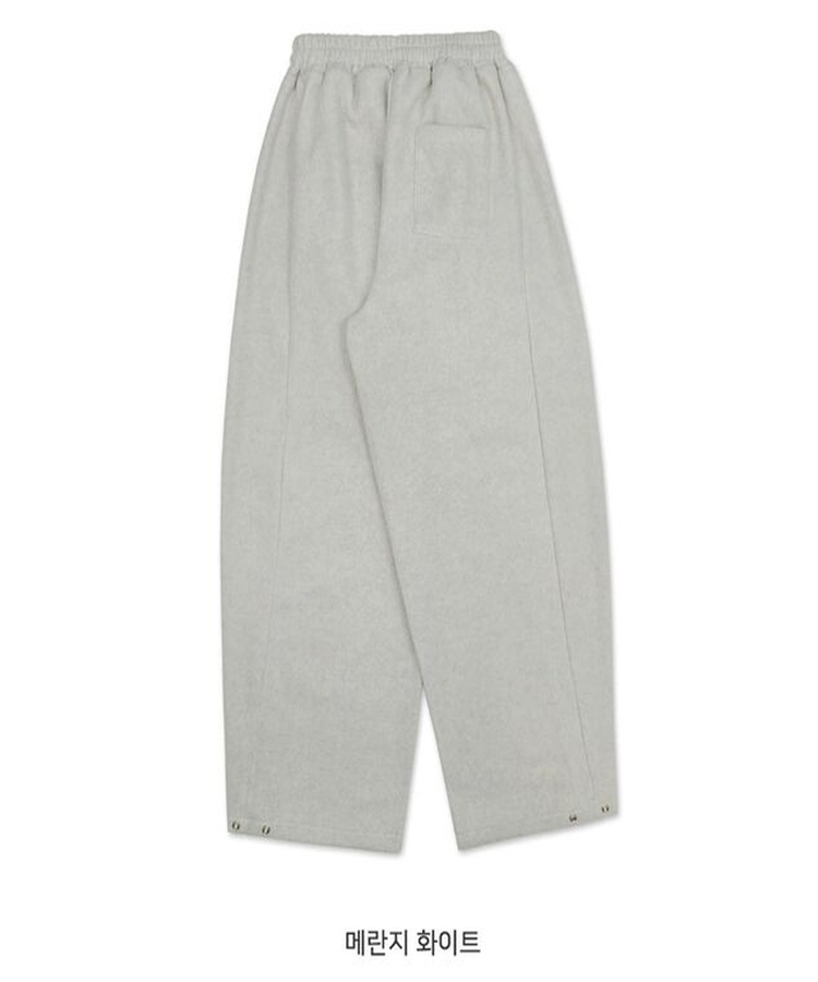 サイドスリットスナップボタンフリースワイドパンツ(5color)