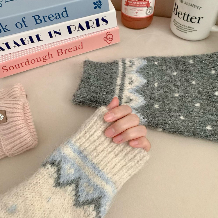 フラワーノルディックニットカーディガン IVORY