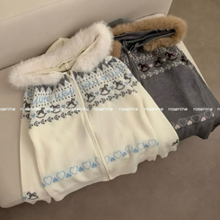 メリーゴーランドフードジップアップカーディガン