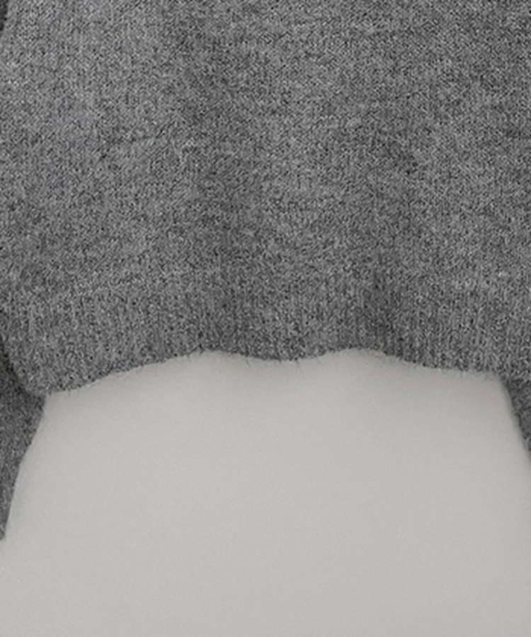 퍼린리본스티치보트넥세미크롭루즈핏니트