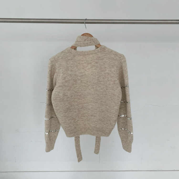 【SET マフラー付き】ニットカーディガン プリーツスカート