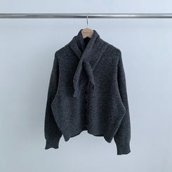 【SET マフラー付き】カーディガン プリーツニットスカート