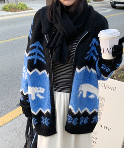 ユキノルディックカラージップアップ BLUE