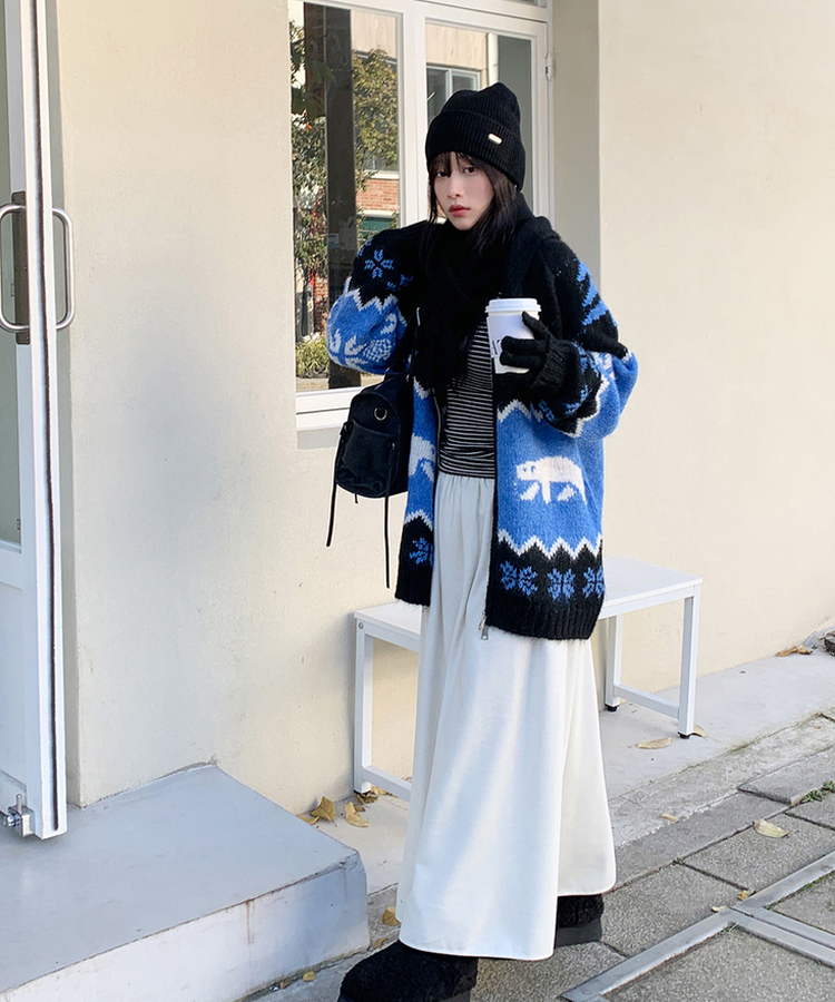 ユキノルディックカラージップアップ BLUE