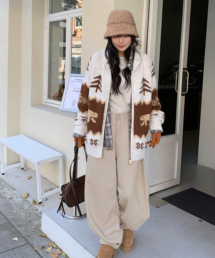 ユキノルディックカラージップアップ BROWN