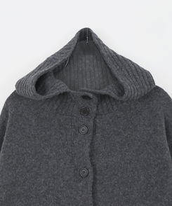 ハイネックフードカーディガン