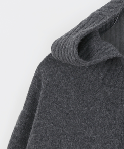 ハイネックフードカーディガン