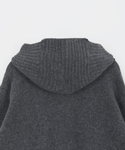 ハイネックフードカーディガン