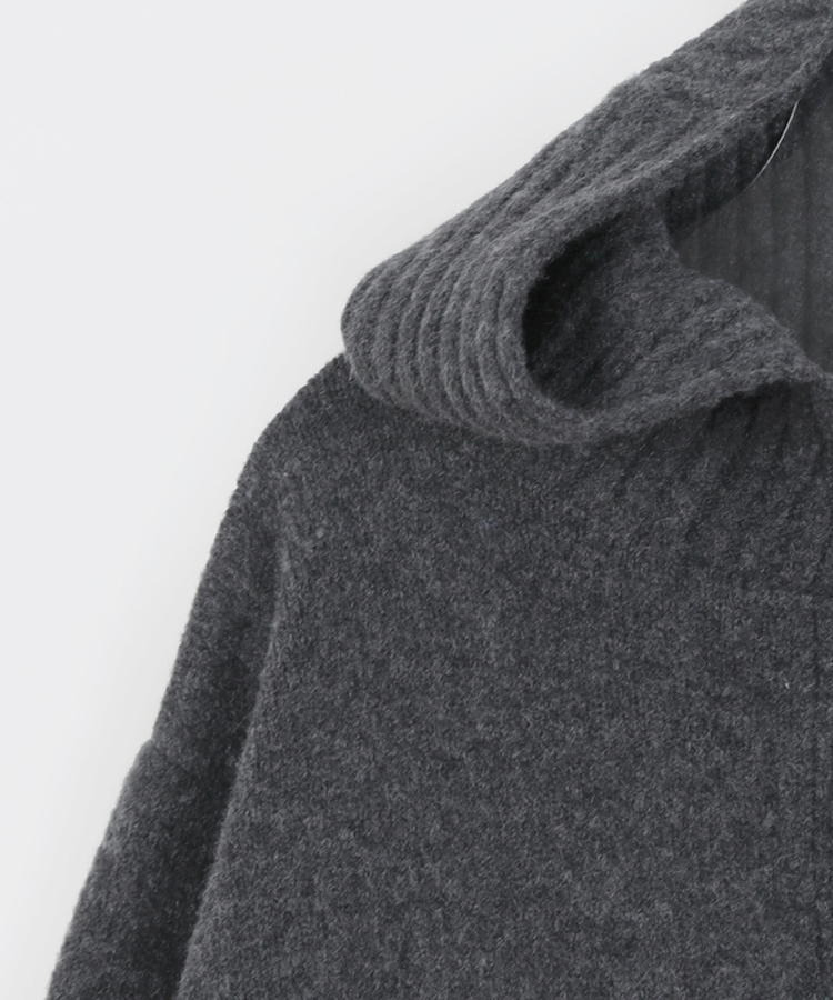 ハイネックフードカーディガン