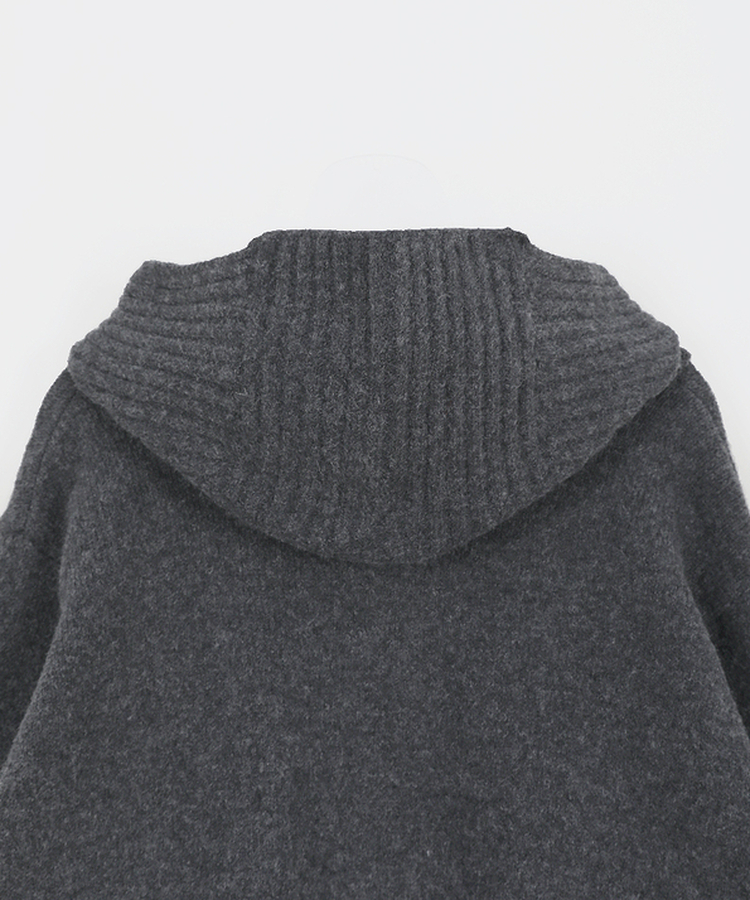 ハイネックフードカーディガン