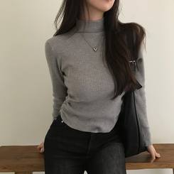 シャーリングタートルリブニット(7color) GREY